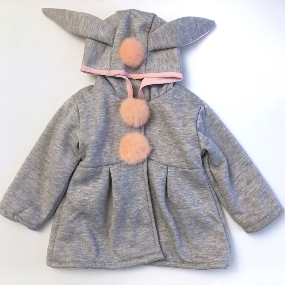 🍋 4/$20 PomPom Peplum Hooded Jacket Sweatshirt
